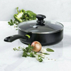 Product Green Pan with Ceramic Coated Aluminium Lid Pan Black CC006081-001 24cm thumbnail image