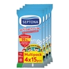 Product Septona Kids On The Go Αντιβακτηριδιακά Μαντηλάκια Καθαρισμού Χεριών με Φρουτένιο Άρωμα 60τμχ (4x15τμχ) thumbnail image