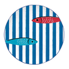 Product Easy Life Sardine's Party Fische Πιάτο Φαγητού Πορσελάνης Δ. 26cm - Λευκό Μπλε thumbnail image