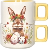 Product Brandani Set of 2 Sweet Bunny Ceramic Mugs 9.5x9.5x6.5cm 300ml Yellow thumbnail image
