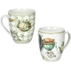 Product Brandani Set of 2 Porcelain Mugs Wonderland 9 x 10 cm 350ml White Green thumbnail image