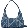Product Calvin Klein Women's Medium Emblem All Over Print Denim Shoulder Bag Blue thumbnail image