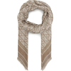 Product Calvin Klein Women's Large Emblem All Over Print Jacquard Square Modal Scarf Desert Taupe Beige thumbnail image