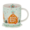 Product Ladelle Mugs with Coaster Set 2pcs Christmas Gingerbread Blue Porcelain Mugs 350ml thumbnail image