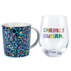 Product Maxwell & Williams 380ml Mug and 500ml Glass Set Wild Blue Kasey Rainbow Wild at Heart thumbnail image