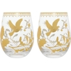 Product Maxwell & Williams White Christmas Stemless Wine Glasses 550ml Glass Set of 2 - Gold thumbnail image