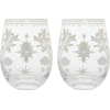 Product Maxwell & Williams White Christmas Stemless Wine Glasses 550ml Glass Set of 2 - Silver thumbnail image