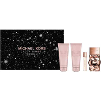 Product Michael Kors Pour Femme Women's Fragrance Set: Eau de Parfum 100 ml & Eau de Parfum Travel Size 10 ml & Shower Gel 100 ml & Body Lotion 100 ml base image