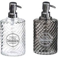 Product Marva Savonnerie Glass Liquid Soap Dispenser 9x6.5x20.5cm 400ml Clear/Gray base image