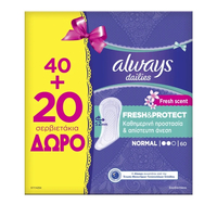 Product Always Dailies Fresh & Protect Normal Σερβιετάκια Κανονικής Ροής 40+20τμχ base image