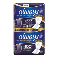 Product Always Σερβιέτες Ultra Secure Night 12τμχ base image