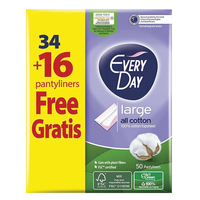 Product Everyday Σερβιετάκια All Cotton Large 34&16τμχ base image