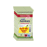 Product Wet Hankies Clean & Refresh Antibacterial Μαντηλάκια Χεριών Green Apple 4x15τεμ base image