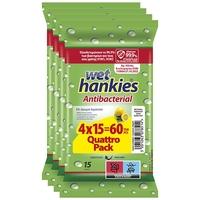 Product Wet Hankies Clean & Refresh Antibacterial Μαντηλάκια Χεριών Lemon 4x15τεμ base image