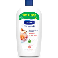 Product Septona Dermasoft Almond & Tea Rose Ανταλλακτικό Υγρό Κρεμοσάπουνο 750ml base image