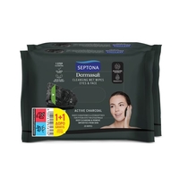Product Septona Cosmetic Wipes Active Charcoal 20τμχ | Πακέτο Προσφοράς Συσκευασία 1+1  base image