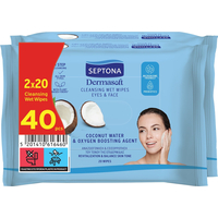 Product Septona Dermasoft Cleansing Wet Wipes Eyes & Face Coconut Water 40τμχ base image