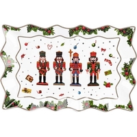 Product Easy Life Red Nutcrackers Ορθογώνια Πιατέλα Σερβιρίσματος Πορσελάνης Με Κυματιστό Περίγραμμα 35x23x3cm base image