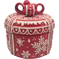 Product Snowflake Red Jar With Lid Κεραμικό Βάζο Με Καπάκι 18×18×16cm base image