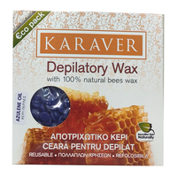 Product Karaver Ζεστό Αποτριχωτικό Κερί 250gr Pearls | Απόχρωση Αζουλένιο Λάδι base image
