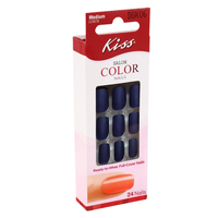 Product KISS Τεχνητά Νύχια Μπλε Ματ Bon Jour Μεσαίο Mήκος base image