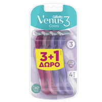 Product Gillette Γυναικεία Ξυραφάκια μιας Χρήσης Venus 3 Multicolor 3+1τμχ base image