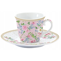 Product Φλiτζάνι και Πιατάκι Πορσελάνης με Λουλούδια 200ml  σε Κουτί Δώρου base image