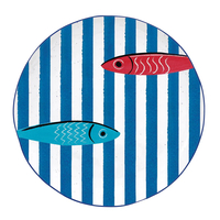 Product Easy Life Sardine's Party Fische Πιάτο Φαγητού Πορσελάνης Δ. 26cm - Λευκό Μπλε base image