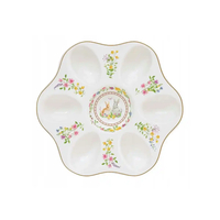 Product Easy Life Happy Easter Porcelain Egg Holder 21x14cm 6-Compartment White base image