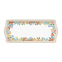 Product Πιατέλα Σερβιρίσματος Boho Flowers 35x15cm Λευκή Πολλαπλών Χρωμάτων Πορσελάνη base image