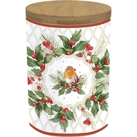 Product Easy Life Christmas Berries Jar With Bamboo Lid Βάζο Αποθήκευσης Πορσελάνης 1500ml base image