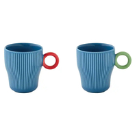 Product Easy Life Σετ 2 Τεμάχια Κούπες Πορσελάνης Twist & Match Blue 11x8x10cm 300ml Μπλε base image
