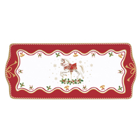 Product Easy Life Christmas Tale Ορθογώνια Πιατέλα Πορσελάνης Κόκκινη 35x15cm base image