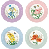 Product Easy Life Set of 4 Royal Blossom Porcelain Dessert Plates 19cm 200ml White base image