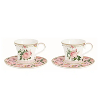 Product Easy Life Σετ 2 Τεμάχια Φλιτζάνια Καφέ Πορσελάνης Chant des Roses 6x6x5cm 80ml Ροζ base image