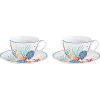 Product Easy Life 2-Piece Set of Sea Breeze Porcelain Cups & Saucers 12x12x6cm 110ml Blue/Red base image