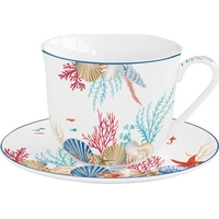 Product Easy Life Sea Breeze Porcelain Breakfast Cup 12x10x9cm 400ml Blue/Red base image