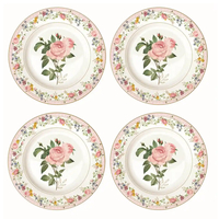 Product Easy Life Σετ 4 Τεμάχια Πιάτα Γλυκού Πορσελάνης Chant des Roses 19cm Ροζ base image