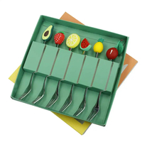 Product Brandani Σετ 6 Τεμάχια Πιρουνάκια Γλυκού Ανοξείδωτα Silver Frutti 16cm Πολύχρωμο base image