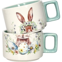 Product Brandani Set of 2 Sweet Bunny Ceramic Mugs 9.5x9.5x6.5cm 300ml base image