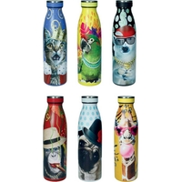 Product Brandani Stainless Steel Thermos Bottle Funny Zoo 6.5x23.5cm 500ml Multicolor base image