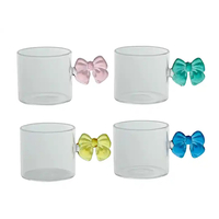 Product Brandani Σετ 4 Τεμάχια Φλιτζάνια Καφέ Γυάλινα Fiocco 5.5x5.5x5cm 80ml Πολύχρωμο base image