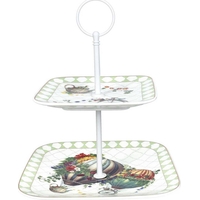 Product Brandani Two-Tier Porcelain Ordination Plate Wonderland 19x19x23.5cm 0lt Multicolor base image