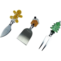 Product Jingle Bells Set 3 Cheese Knives Σετ Μαχαιριών Για Τυρί Ανοξείδωτο Με Γυάλινη Λαβή 3τμχ base image