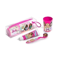 Product Barbie Παιδικό Σετ Στοματικής Υγιεινής Dental Toilet Bag: Παιδική Οδοντόβουρτσα με Καπάκι + Οδοντόκρεμα 75ml + Ποτηράκι Νερού base image