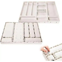 Product Tescoma Flexispace Plastic Cutlery Tray in Beige 7.4x37cm base image