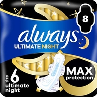 Product Always Ultimate Night Max Protection Size 6 Pads 8pcs base image