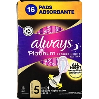 Product Always Platinum Secure Night Extra Sanitary Napkins Size 5 16pcs base image