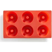 Product Lékué Φόρμα για Ντόνατς Σιλικόνης Platinum 30x18cm 6τμχ. Κόκκινη base image