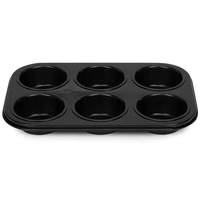Product Patisse Φόρμα Muffins Κεικ 6 Θέσεων 221.2892.1 27x18cm Black base image